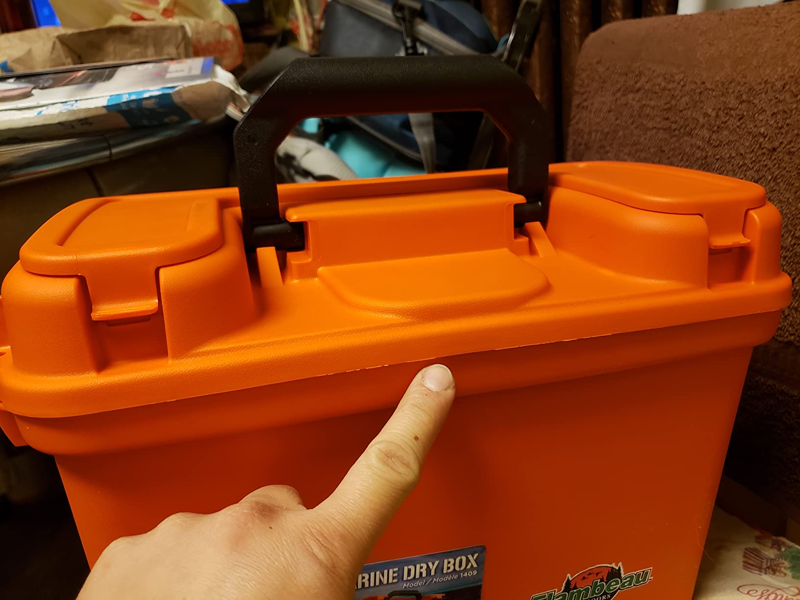 Flambeau Outdoors Marine Dry Box 14in, O-Ring Seal, Lift-Out Tray, Orange customer photo 2