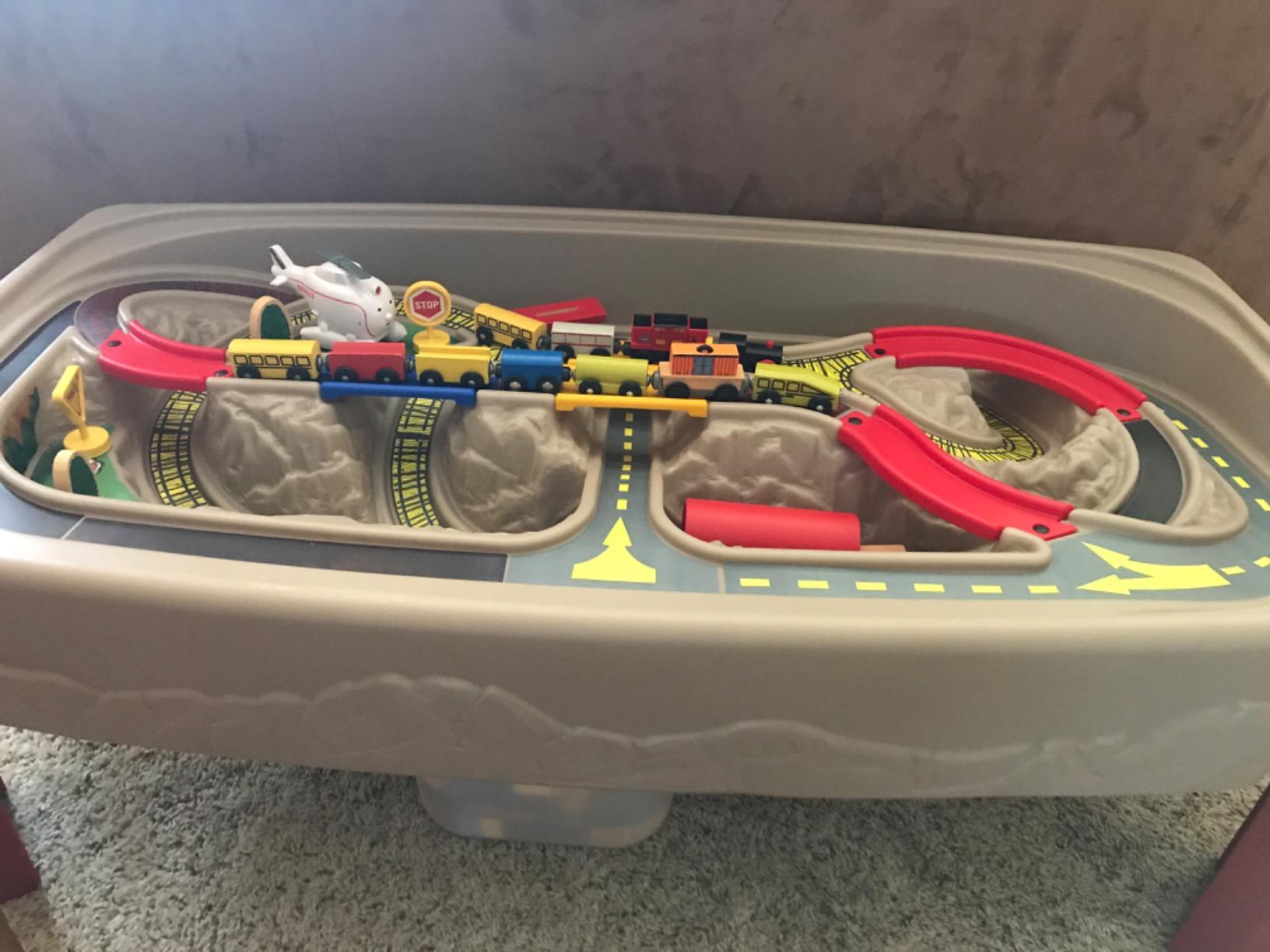 Step2 Deluxe Canyon Road Train & Track Table, Kids Activity Table for Cars, Cover Included, Made of Durable Plastic, Includes 3-Piece Train Set, For Toddlers 3+ Years Old customer photo 1