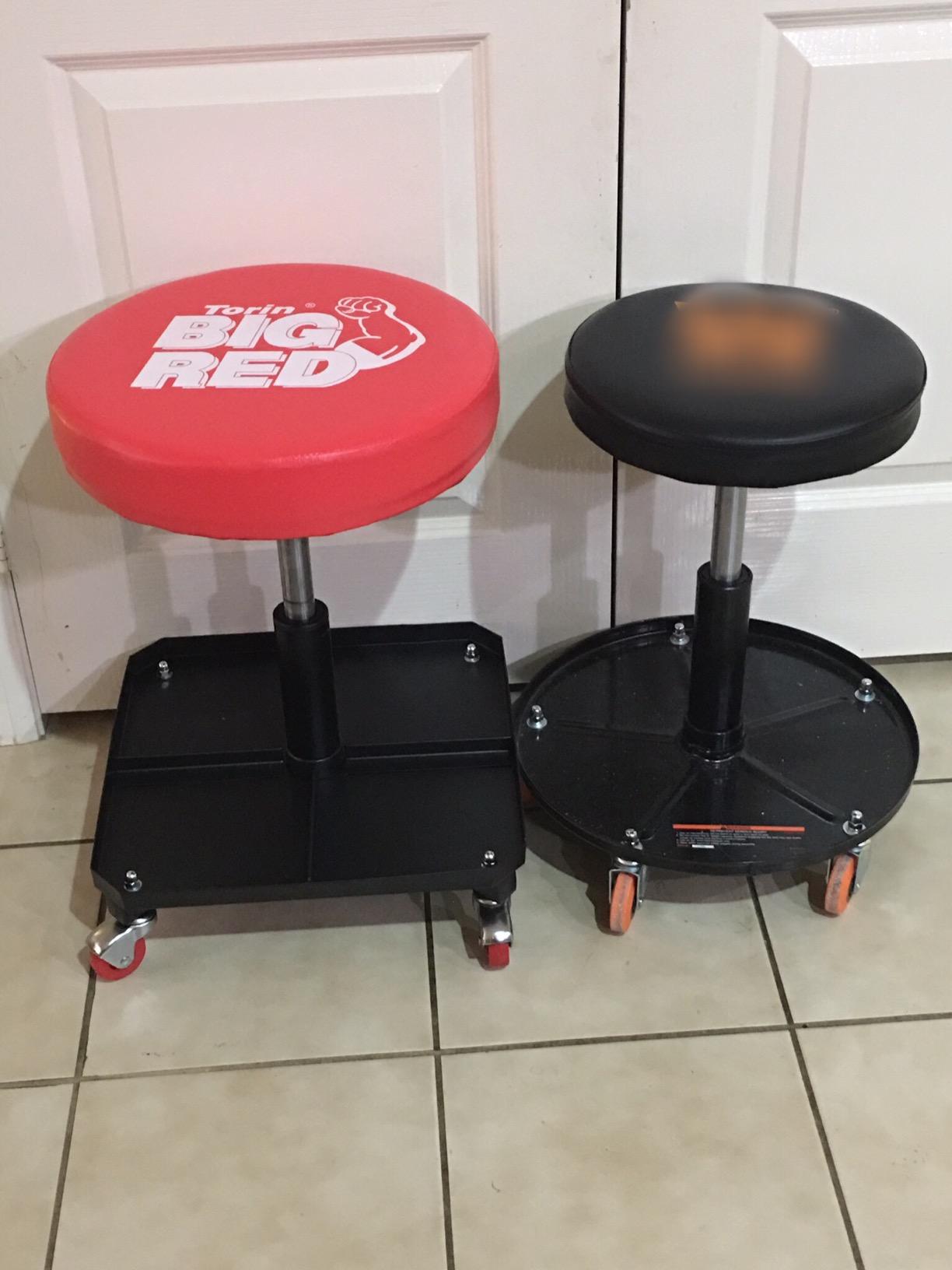 Big RED Pneumatic Rolling Mechanic Stool, Large customer photo 2