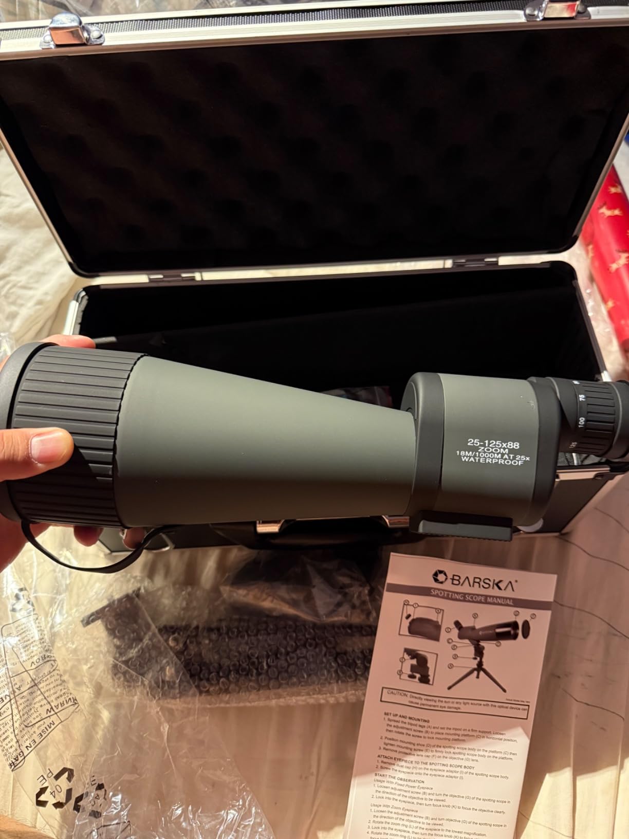 Barska Benchmark Waterproof Straight Spotting Scope with High Zoom Power, Objective Focus, Carrying Case & Tripod for Hunting Birding Target Shooting customer photo 1
