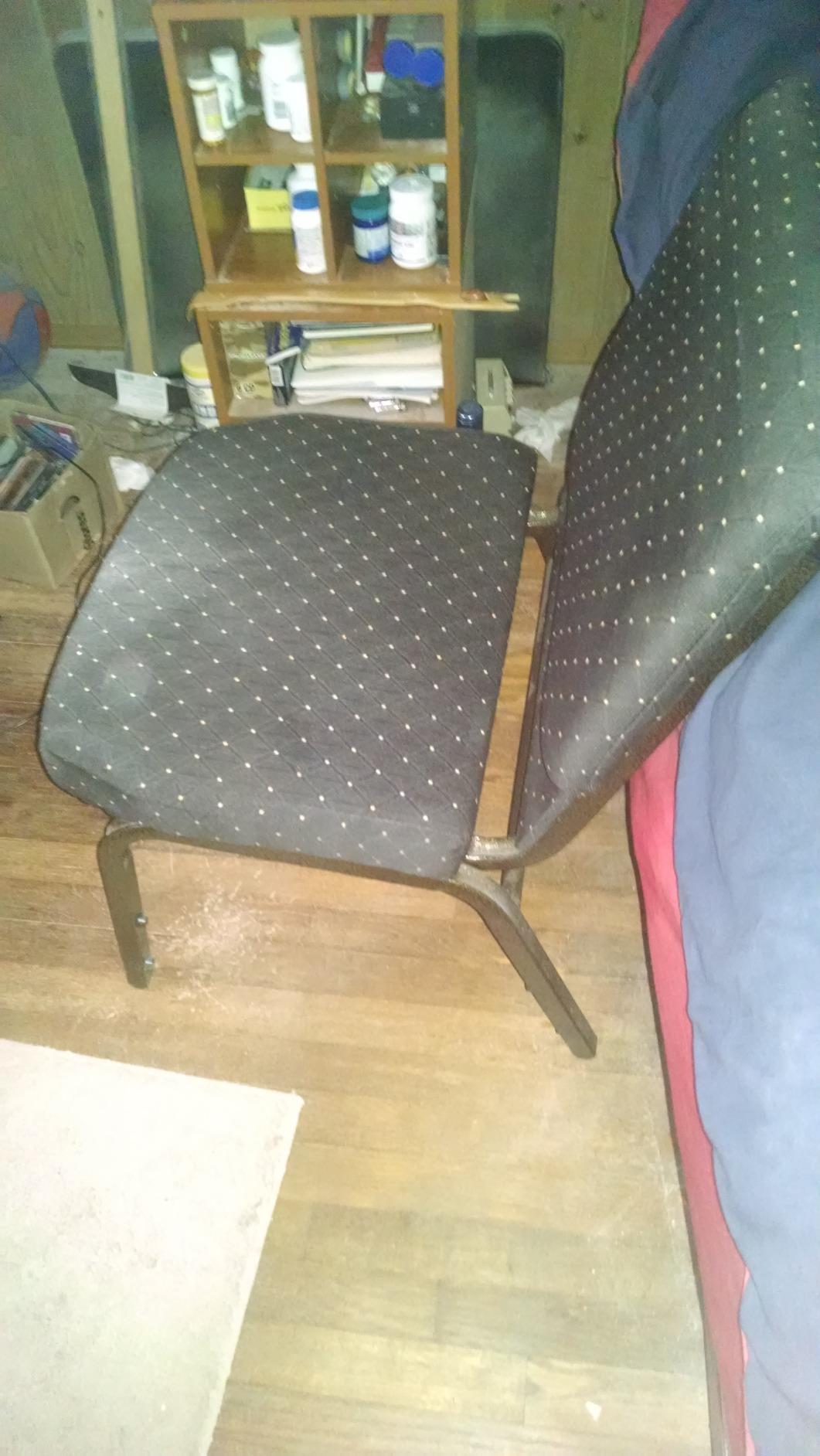 Flash Furniture HERCULES Series 21''W Stacking Church Chair in Black Dot Patterned Fabric - Gold Vein Frame customer photo 2