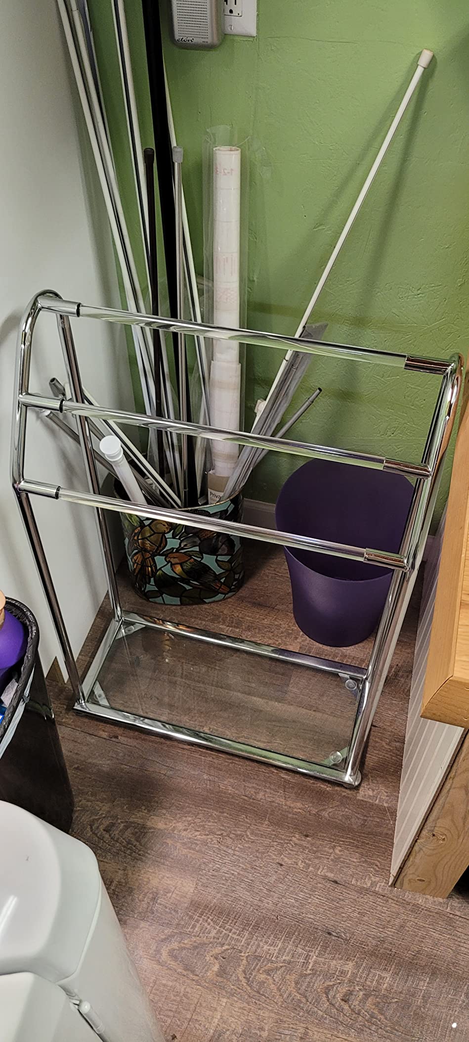 Organize It All 3 Bar Bathroom Towel Drying Rack & Holder with Shelf , Chrome, 62443W-1 customer photo 1