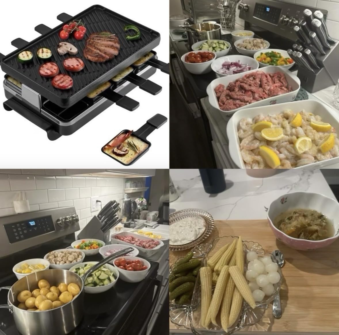 Swissmar Classic 8-Person Raclette Party Grill - Indoor Electric Grill & Griller with Reversible Cast Iron Grill Plate/Crepe Top - Anthracite Black customer photo 1