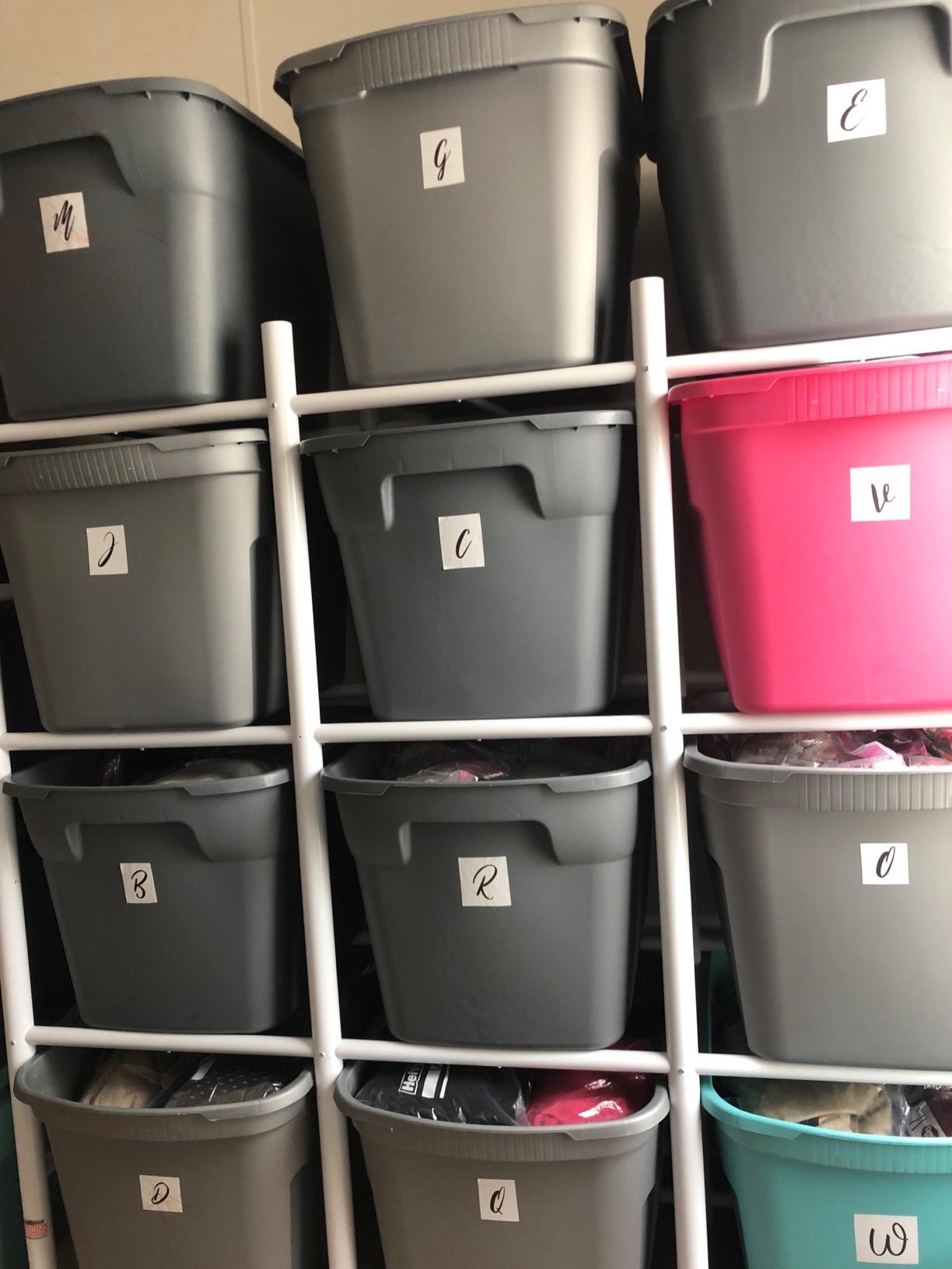 12 Compact Shelving system for storing plastic bins, totes and tubs. customer photo 2