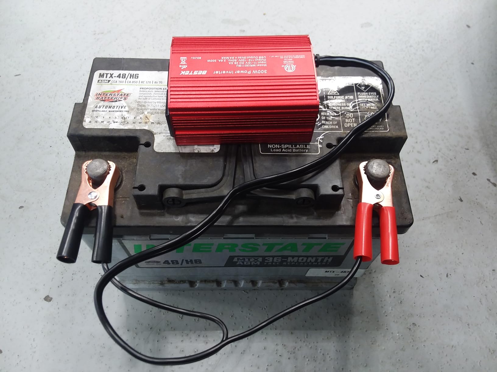 BESTEK Power Inverter DC 12-17V to AC 110V - 300W Car Plug Adapter Outlet customer photo 2