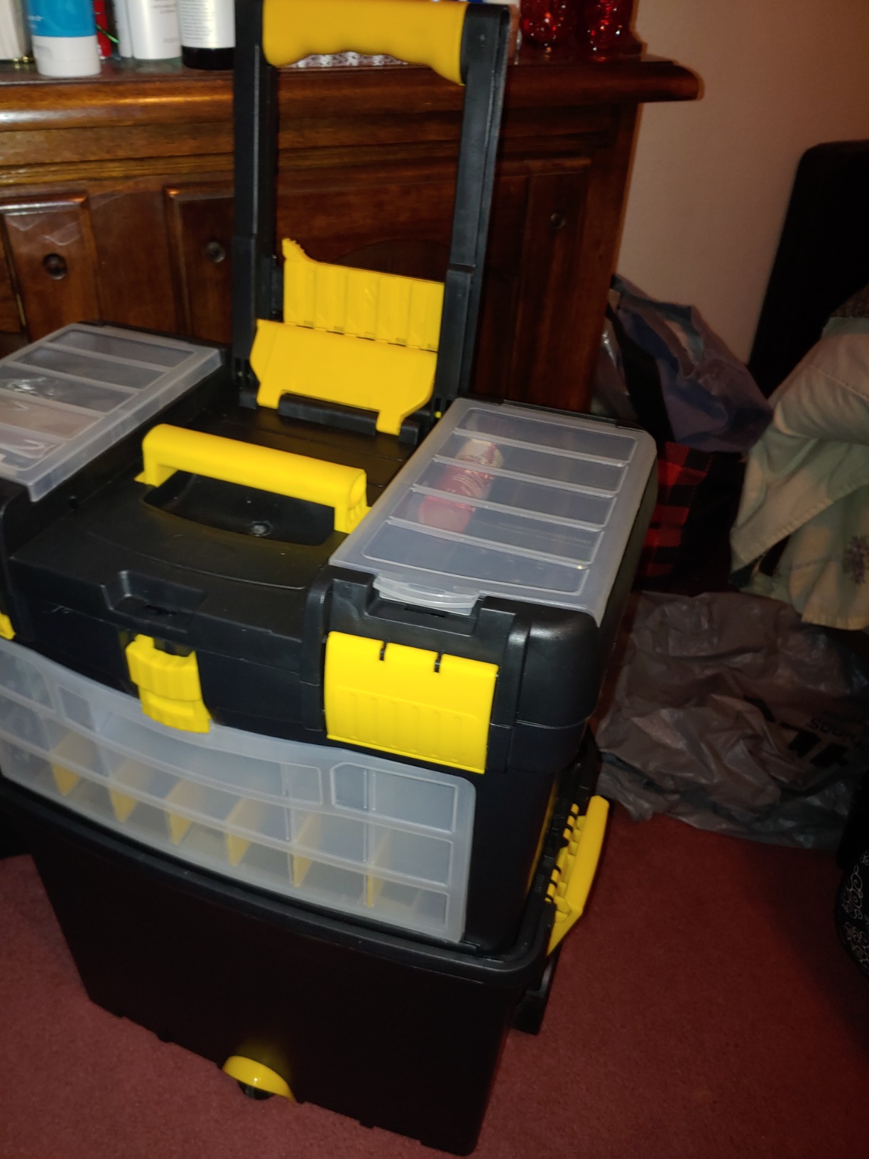 Rolling Tool Box with Wheels, Foldable Comfort Handle, and Removable Top – Toolbox Organizers and Storage by Stalwart customer photo 1