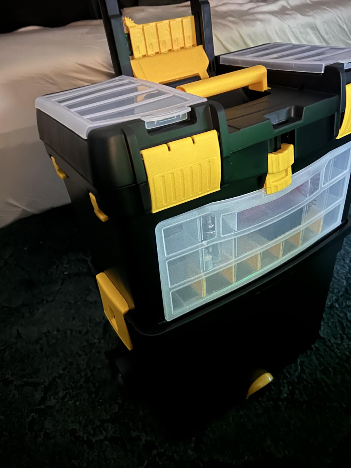 Rolling Tool Box with Wheels, Foldable Comfort Handle, and Removable Top – Toolbox Organizers and Storage by Stalwart customer photo 2