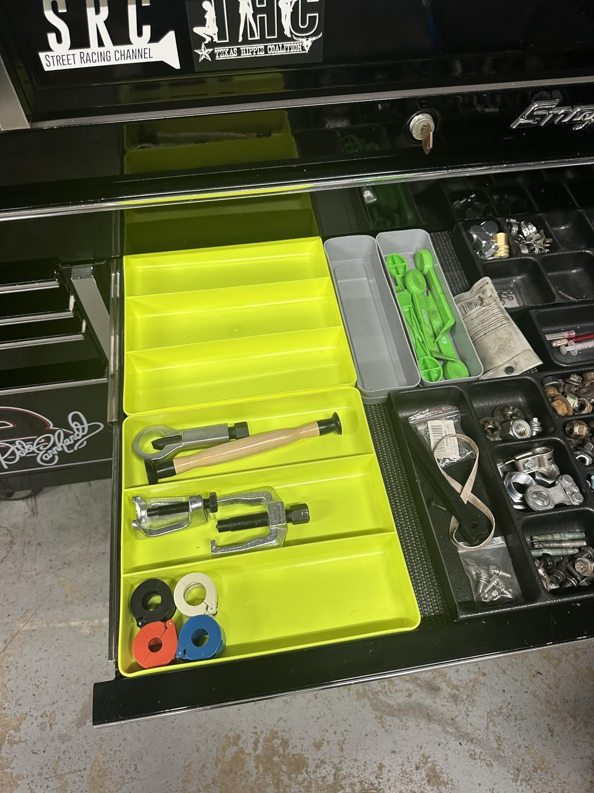 Ernst MFG 10 Compartment Drawer Organizer: Heavy Duty Stackable Tray for Automotive Garage Tool Organization - Low-Profile Toolbox Storage - Nuts and Bolts, Tools, Parts, Easy to Clean - Blue customer photo 2
