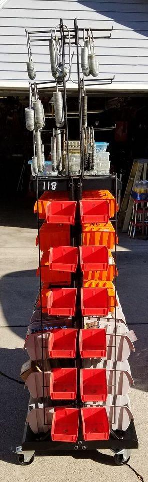 TRINITY Rolling Storage Bin Rack & Parts Organizer, 7-Tier Dual-Sided Bin Cart Shelving for Shop Storage, Nut and Bolt Organizer, Garage, Warehouse, Tools & Hardware, 330Lb Max, With Wheels, Black customer photo 1