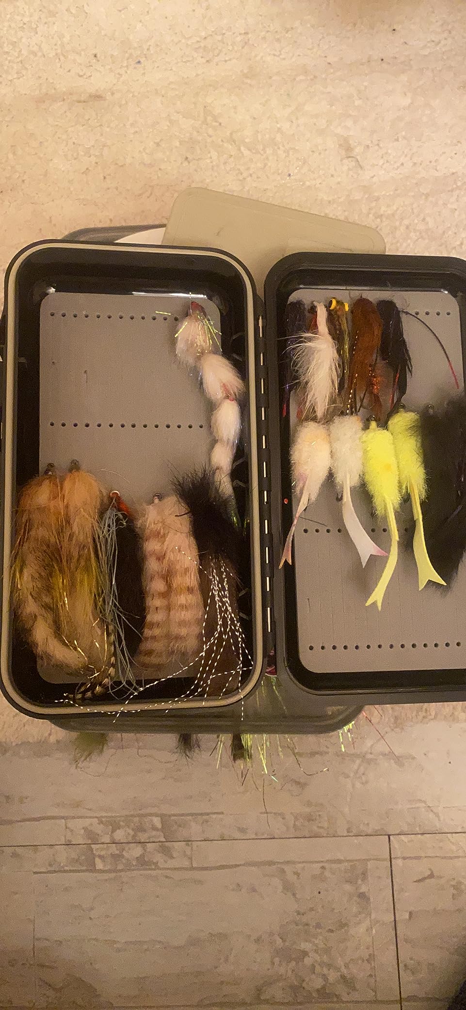 New Phase - Fly Fishing Box Double Sided - Ice fishing Box - Grey - Holds Hundreds of Flies and Streamers customer photo 1