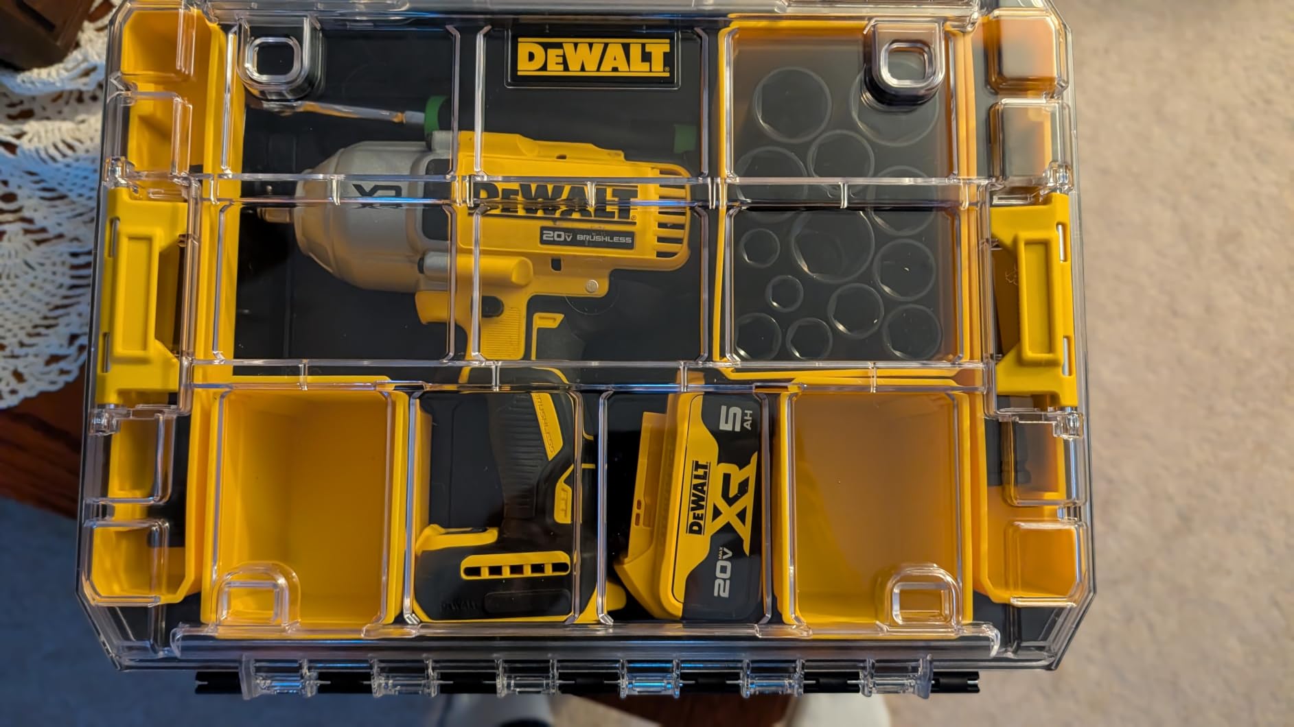DEWALT TSTAK Tool Organizer, Small Parts and Screw Organizer Tool Box with Removable Compartments, (DWST17805) customer photo 2
