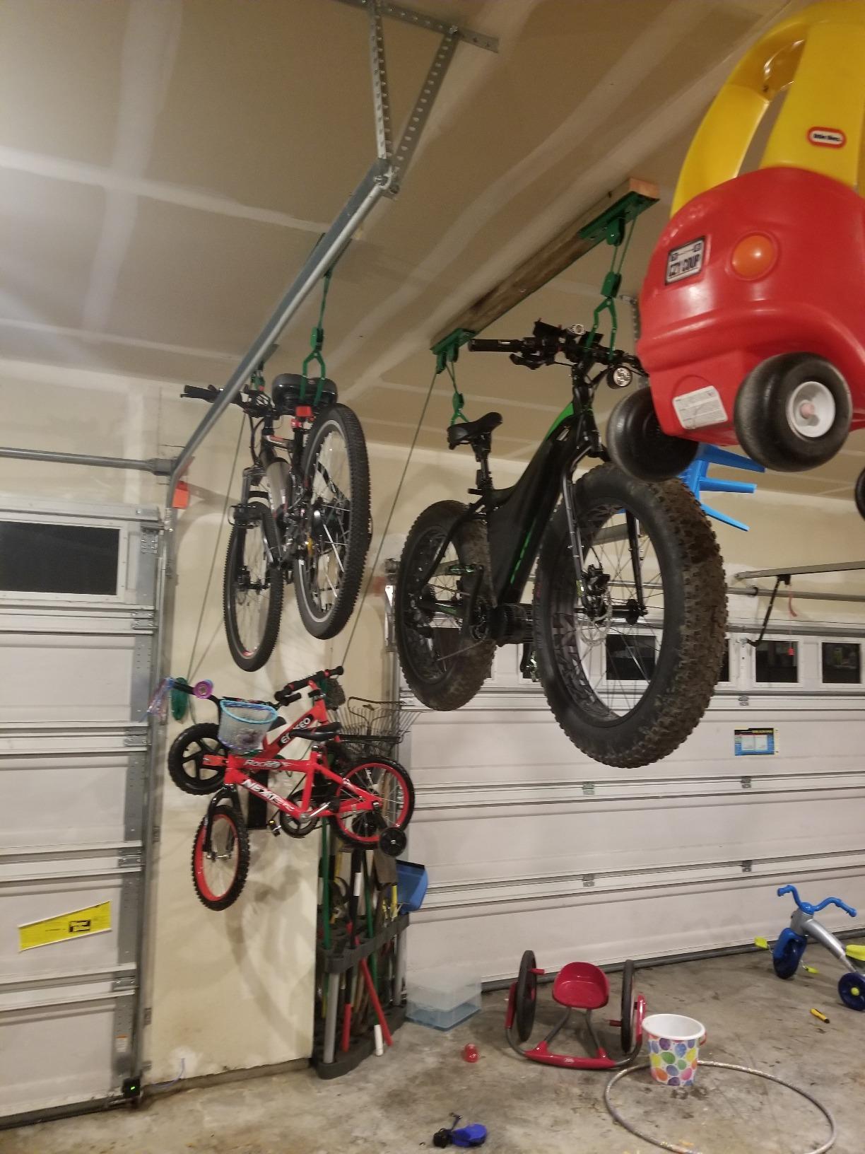 Rad Sportz Bike Hanger Set - Overhead Pulley System, Green, 2-Pack customer photo 1