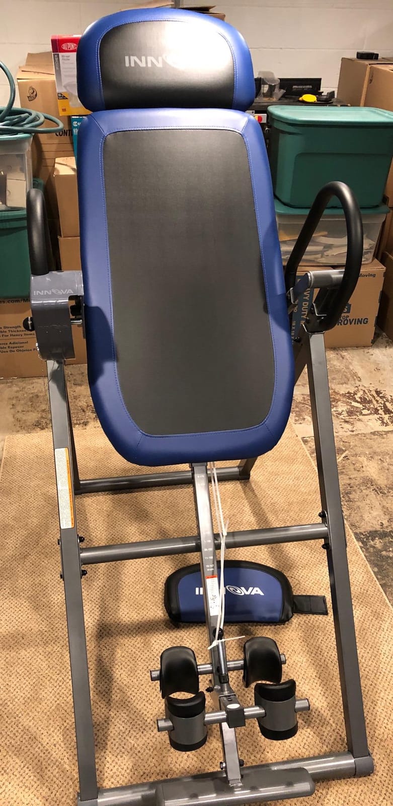 INNOVA HEALTH AND FITNESS ITM4800 Advanced Heat and Massage Inversion Table,Black/ Blue / Gray customer photo 1