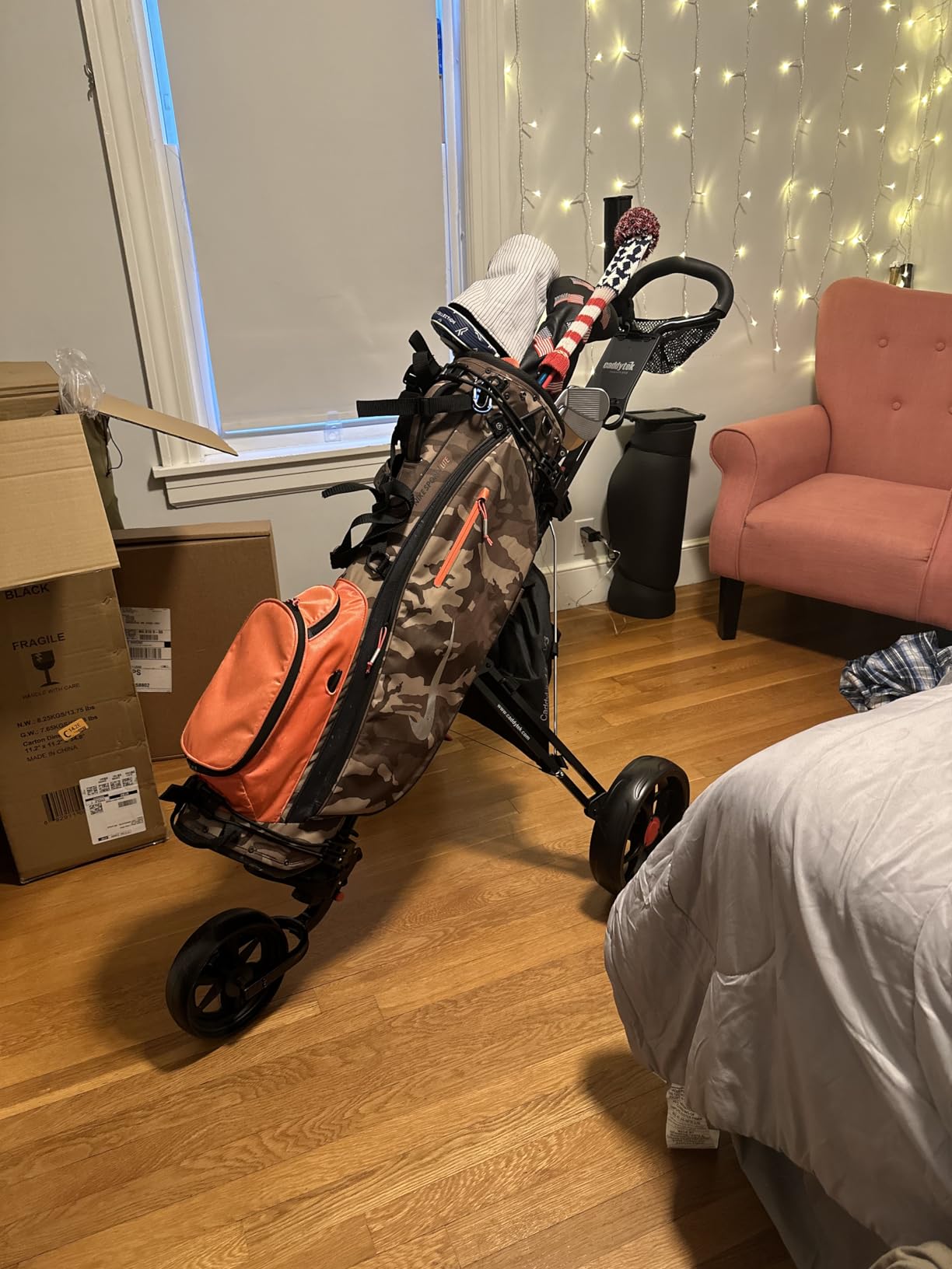 Caddytek CaddyLite 11.5 V3 Golf Push Cart - Lightweight Aluminum 3-Wheel Foldable Golf Bag Cart with Quad-Fold Frame, EVA Wheels, Adjustable Handle, Foot Brake, Mesh Net, Umbrella & Drink Holder customer photo 2