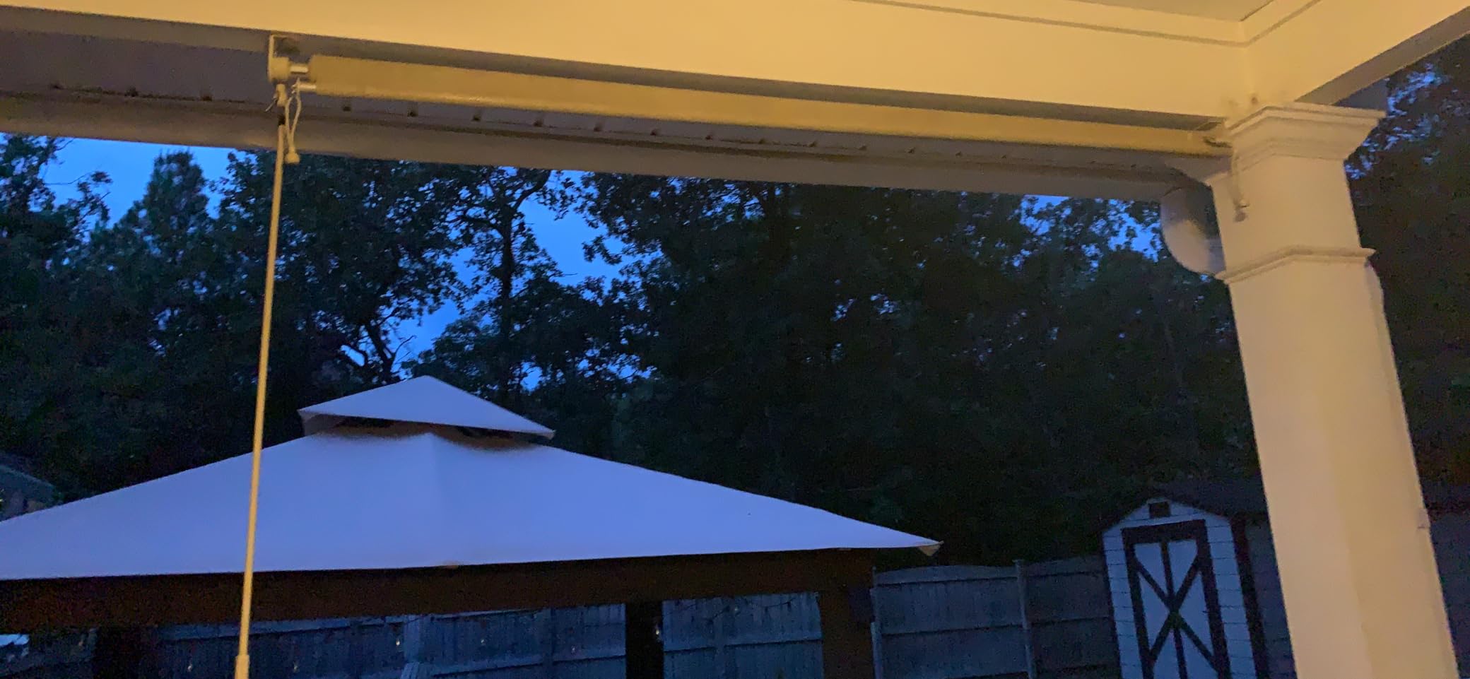 Coolaroo Outdoor Roller Shade with Wand - 95% UV Block Breathable Light Filtering Shade for Patio or Porch, Fade-Resistant, Easy-Clean Fabric, 8ft x 8ft, Pebble customer photo 1