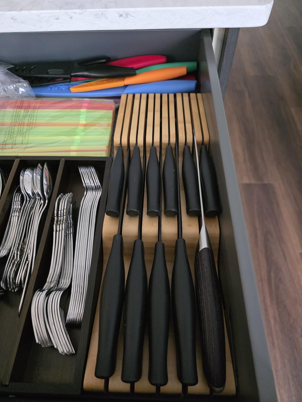 Bellemain 100% Pure Bamboo Knife Drawer Organizer, Knife Block - 16 Slots customer photo 1