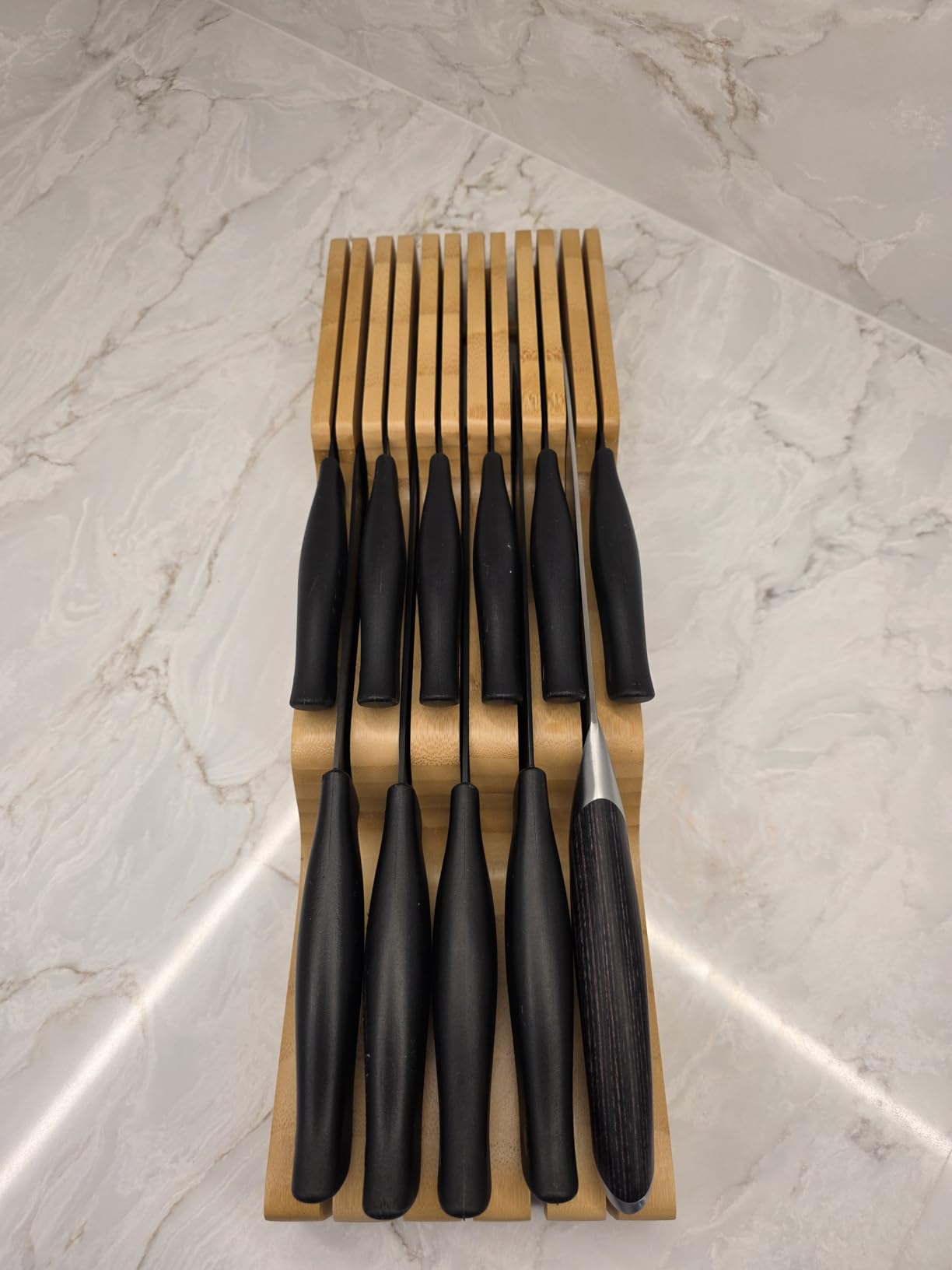 Bellemain 100% Pure Bamboo Knife Drawer Organizer, Knife Block - 16 Slots customer photo 2