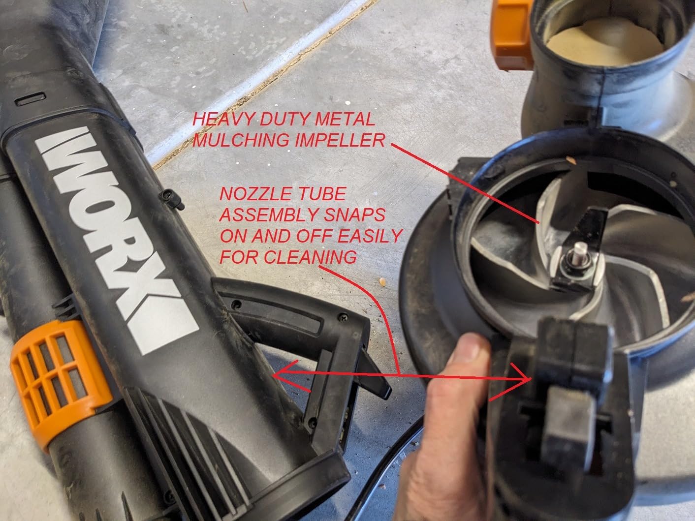 WORX Trivac 3-in-1 Electric Leaf Blower/Leaf Vacuum/Leaf Mulcher, WG509 customer photo 2
