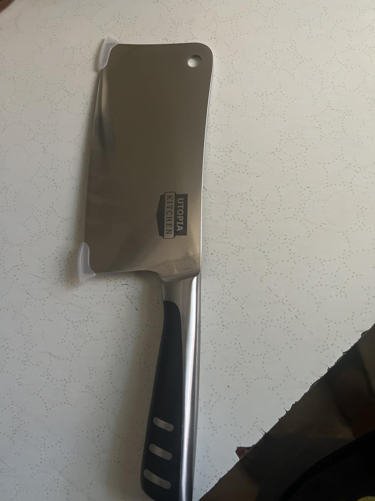 Utopia Kitchen Meat Cleaver Knife 7 Inch Bone Chopper Stainless Steel customer photo 2