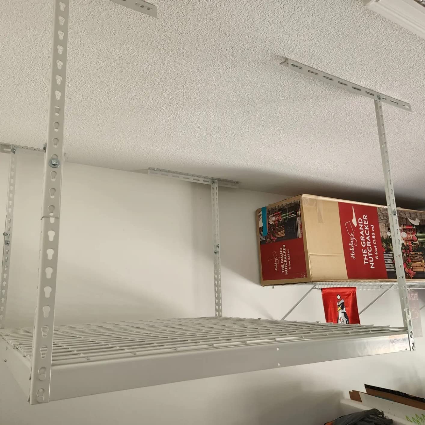 SafeRacks 4x4 Overhead Garage Storage Rack, White, 24