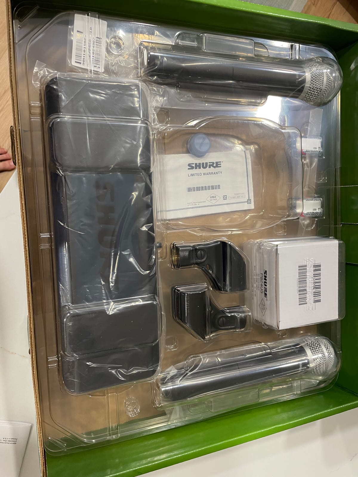 Shure BLX288/PG58 Dual Wireless Vocal System - H10 Band | 14-hour battery and 300 ft UHF range with two PG58 handheld vocal mics and dual-channel receiver for live vocals customer photo 1