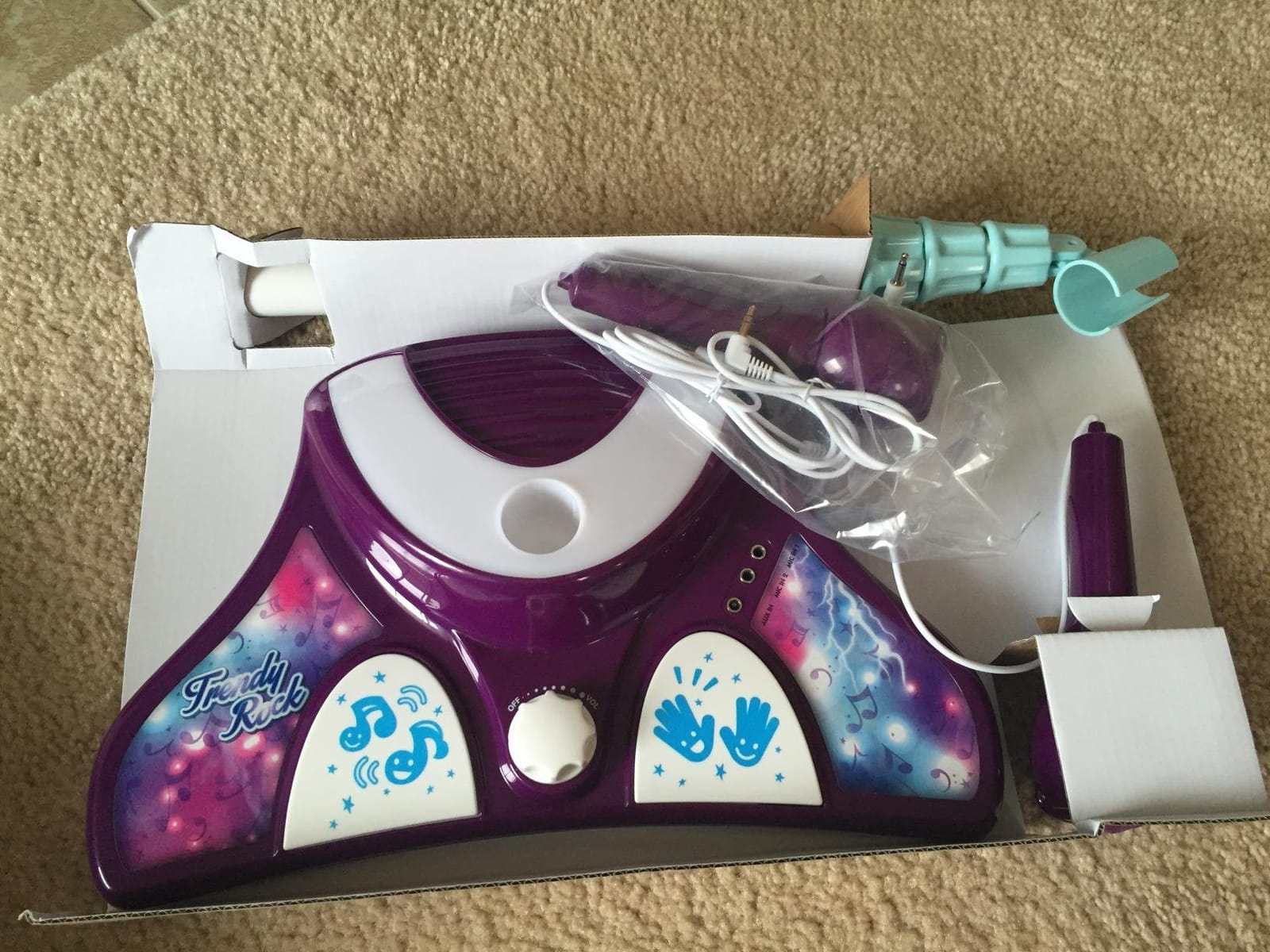 Little Pretender Kids Karaoke Machine, 2 Mics, Adjustable Stand & Lights customer photo 1