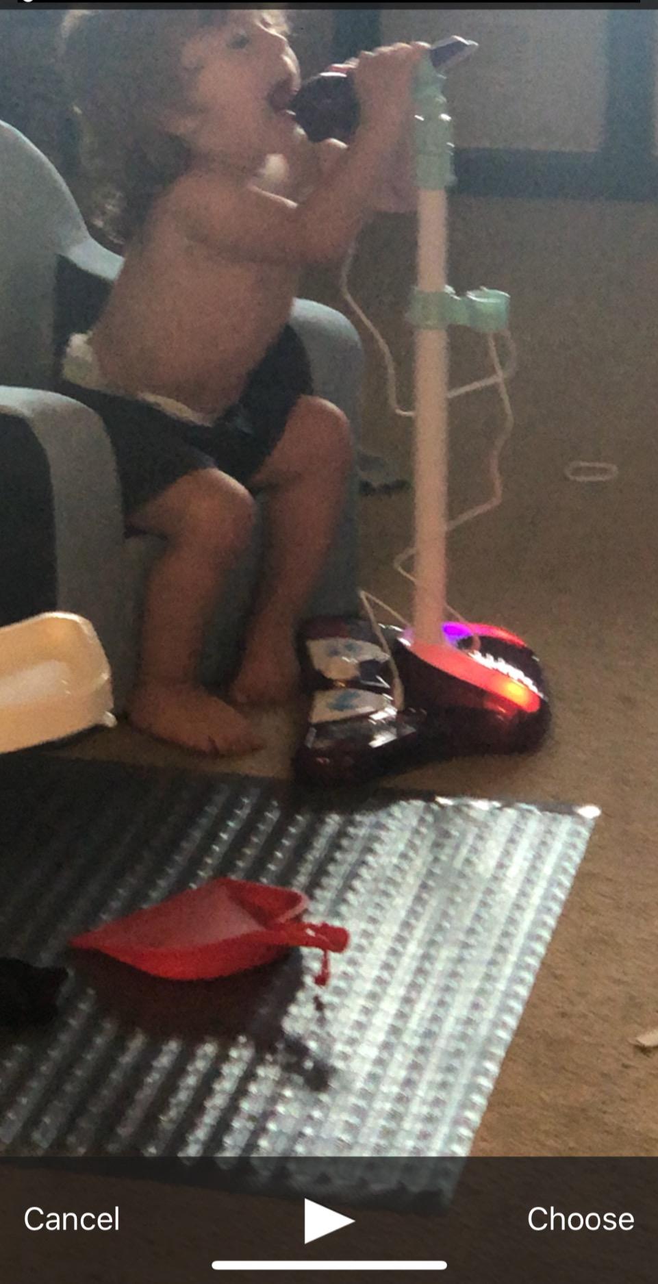 Little Pretender Kids Karaoke Machine, 2 Mics, Adjustable Stand & Lights customer photo 2