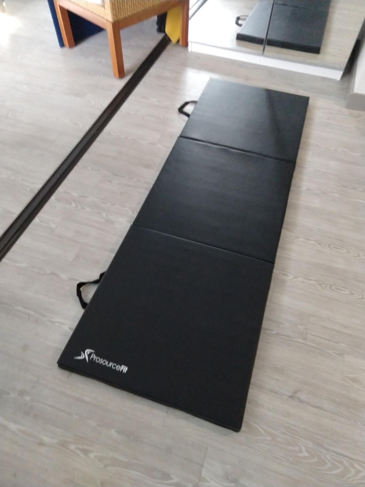 ProsourceFit Tri-Fold Folding Thick Exercise Mat 6’x2’ with Carrying Handles for MMA, Gymnastics Core Workouts, Black customer photo 2