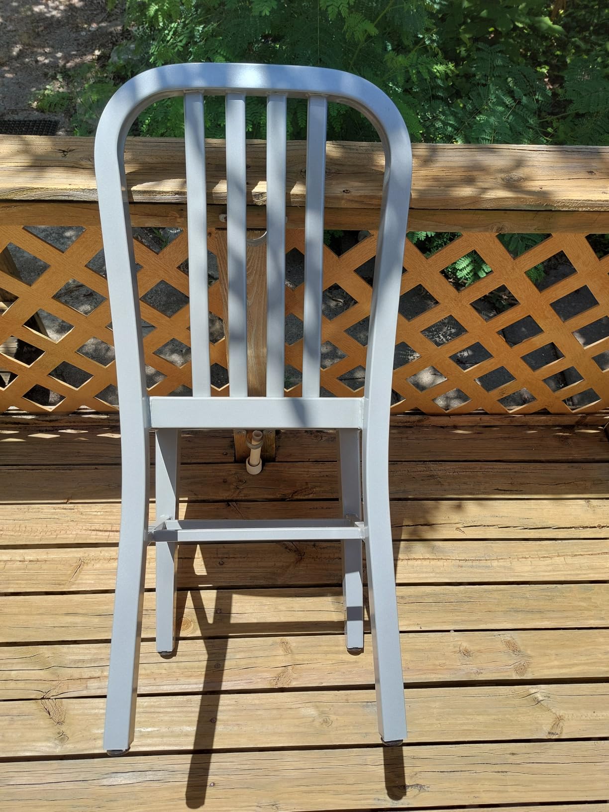 Flash Furniture Gael Indoor/Outdoor Modern Metal Dining Chairs, Commercial-Grade Galvanized Steel Restaurant Chairs, Set of 2, Silver customer photo 2