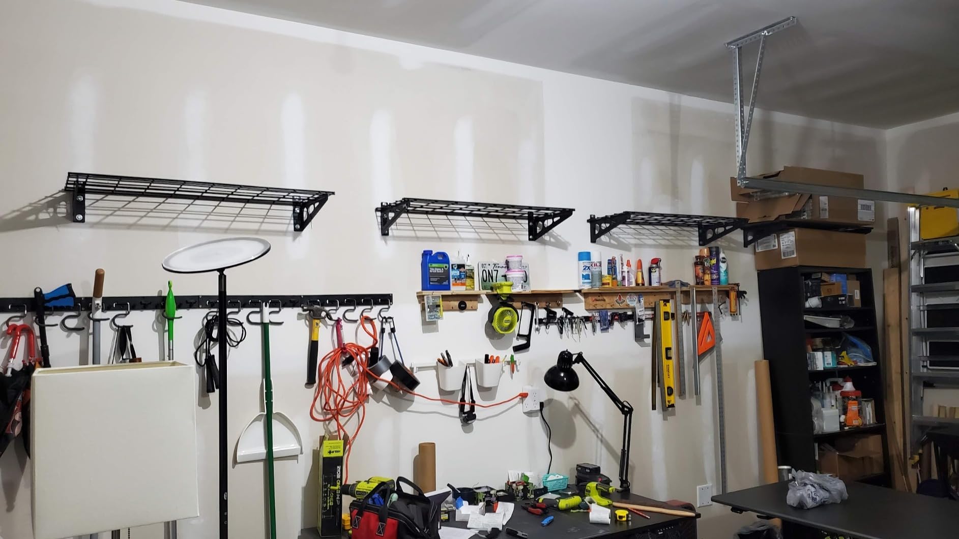 FLEXIMOUNTS 12-inch-by-72-inch Wall Shelf Garage Storage Rack Wall Mounted Floating Shelves,1x6ft,Black, 2-Pack, Classic Series customer photo 1