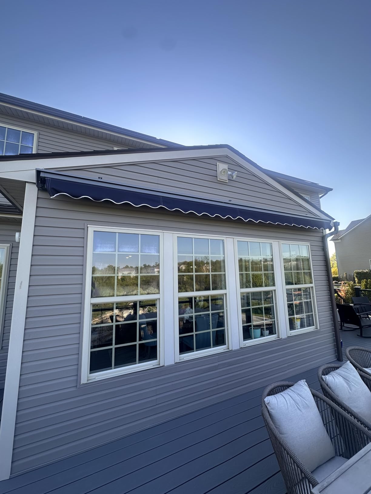 ADVANING Classic Series 16'X10' Electric Retractable Awning, 100% Acrylic UV+ Sun Shade Canopy, Canvas Umber (Solid), EA1610-A208H customer photo 1