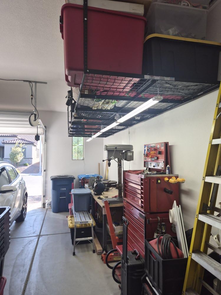 FLEXIMOUNTS 4x8 Overhead Garage Ceiling Storage Rack, 2 Pack, Black customer photo 1