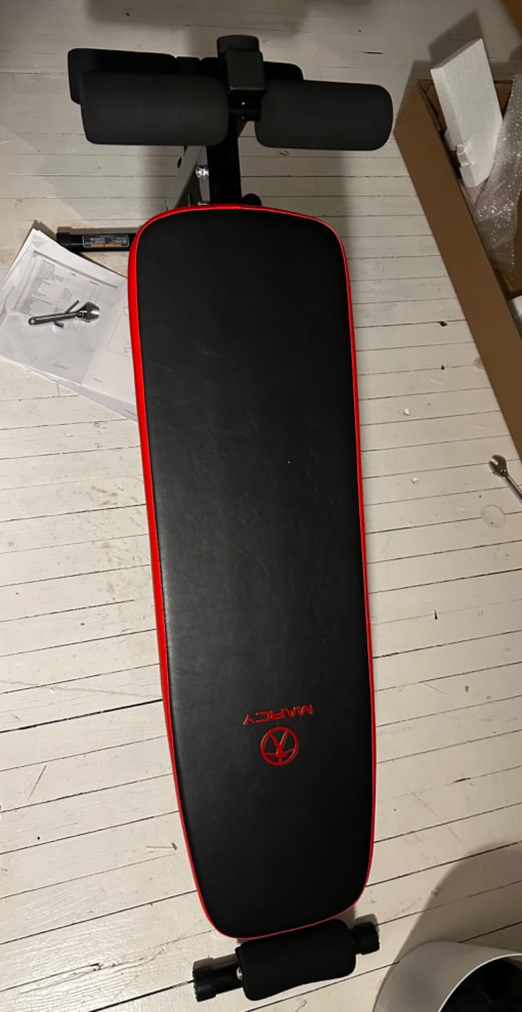 Marcy Utility Slant Board w/ Headrest – Folding Design with Adjustable Positions SB-4606 , Black/red , 29.00 x 18.00 x 59.00 inches customer photo 1