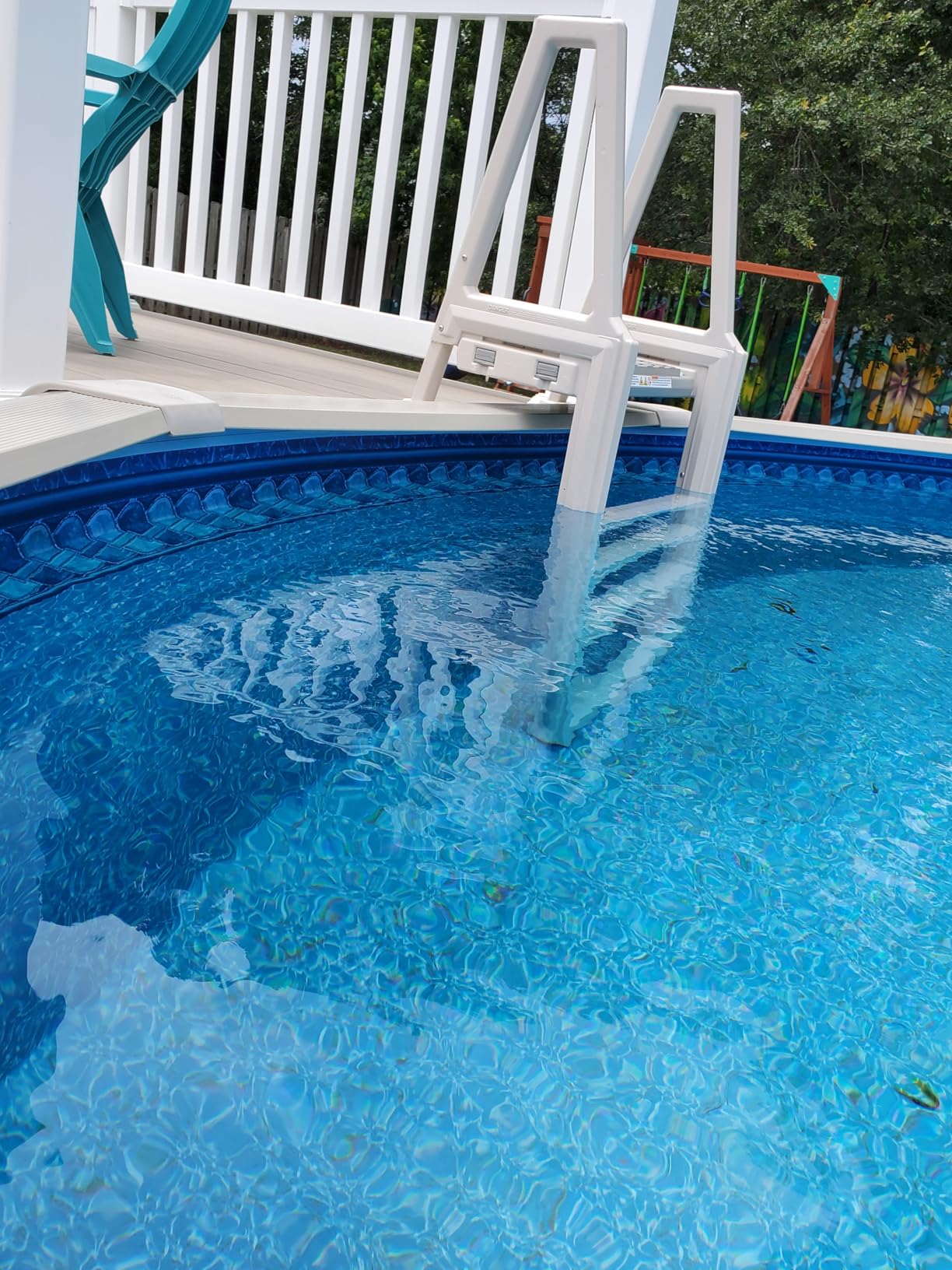 Confer Plastics 635-52X Sturdy Above Ground in-Pool Swimming Pool Ladder for Decks Adjustable from 46