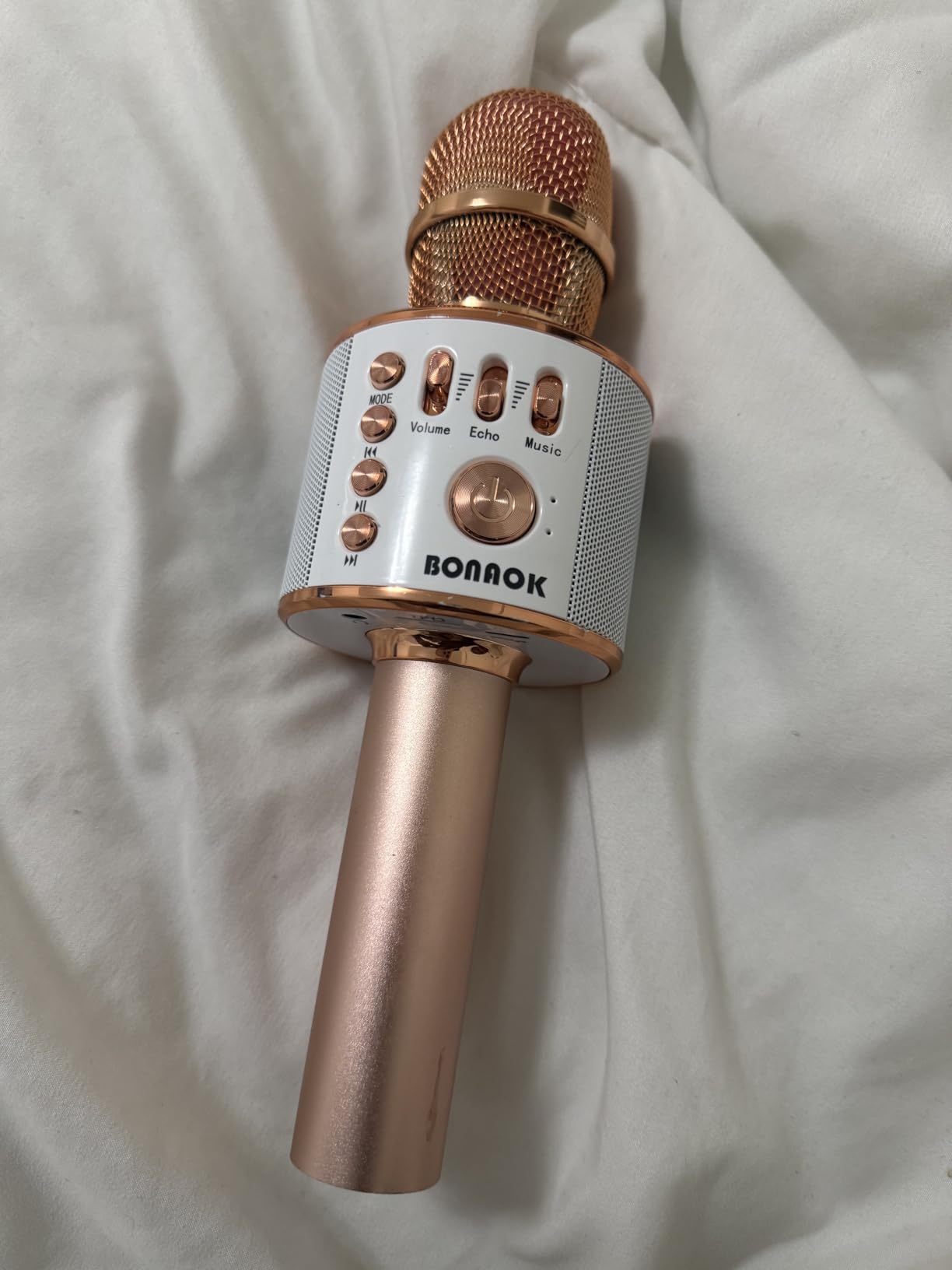 BONAOK Wireless Bluetooth Karaoke Microphone,3-in-1 Portable Handheld Karaoke Mic Speaker Machine Home Party Birthday for All Smartphones PC(Q37 Rose Gold) | Bluetooth 5.0, Echo Mode,Built-in Speaker, SD Card, for iPhone iPad, Handheld,Home Karaoke,Party,Gifts customer photo 2