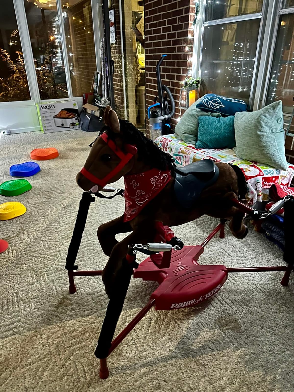 Radio Flyer Chestnut Interactive Riding Horse, for Ages 2-6, Ride On Toys | Toddler Ride On Toys, Plush Spring Rocking Horse, 3 Levels, EZ Climb Step, Safety Straps, Spring Covers, 60 lb Capacity customer photo 2
