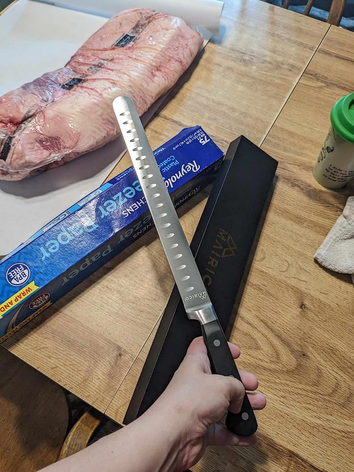 Brisket Slicing Knife - Ultra Sharp Premium 11-inch Stainless Steel Carving Knife for Slicing Roasts, Meats, Fruits and Vegetables customer photo 1