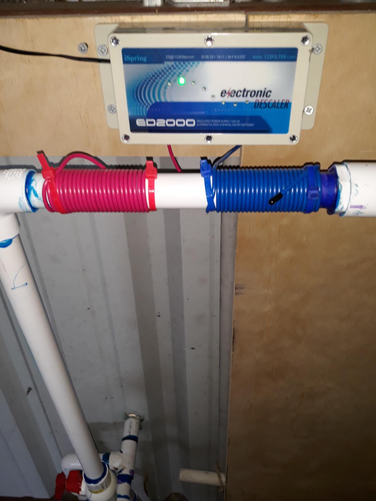 iSpring ED2000 Whole House Water Descaler, Alternative Electronic Salt-Free Hard Water Conditioner, Reduces Limescale Prevent Deposits Build-up, Different from a Water Softener customer photo 1