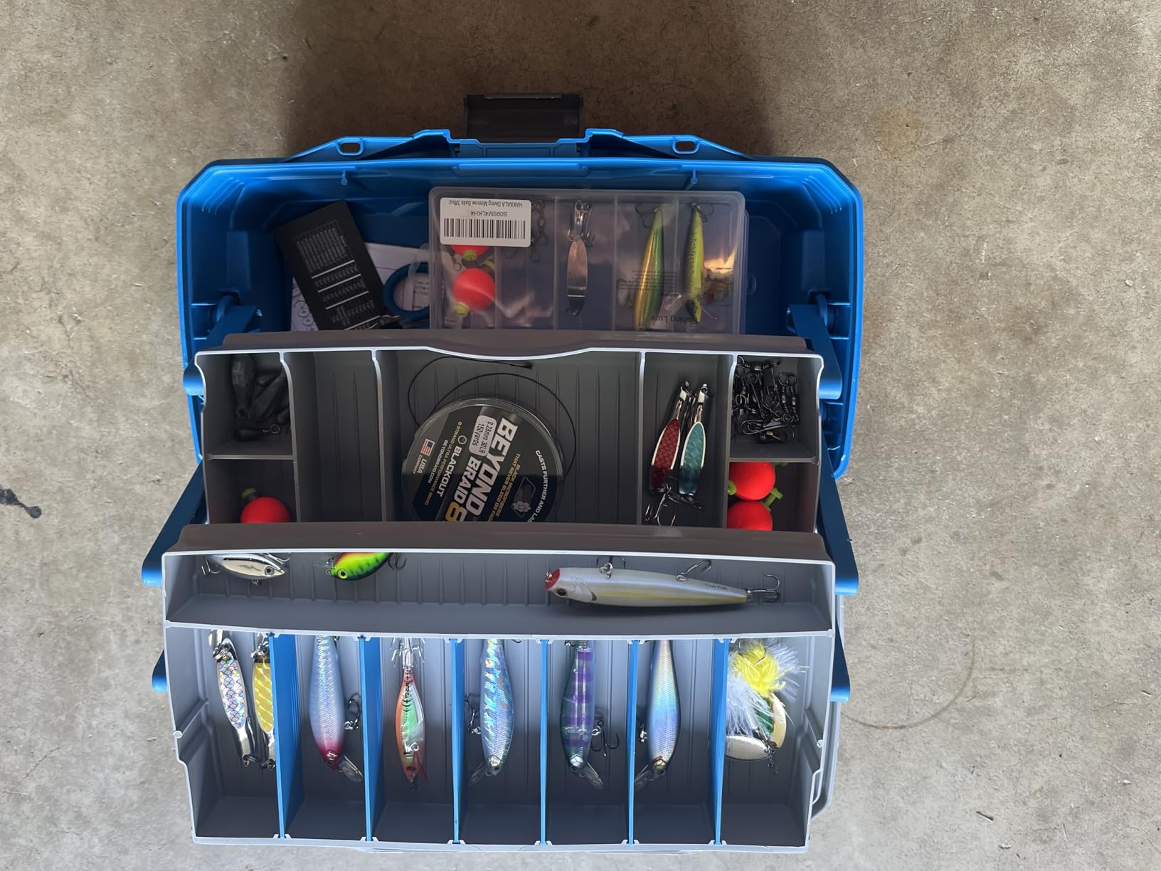 Flambeau Outdoors 6382 2-Tray Tackle Box, 15 Compartments, Blue and Gray customer photo 2