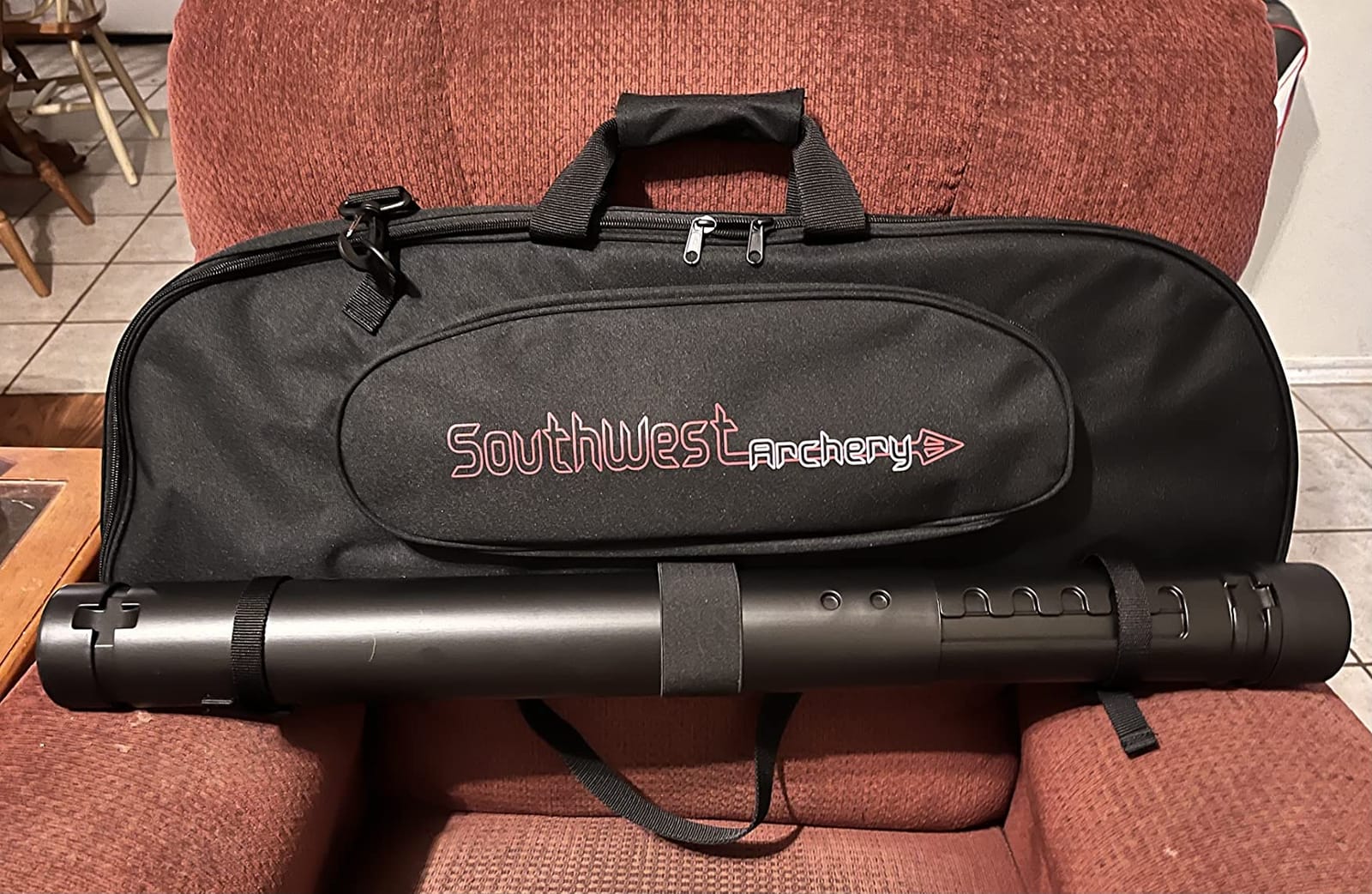 Southwest Archery Universal Takedown Recurve Bow Case | Fully padded foam case includes adjustable Arrow Tube and Large Outside Pocket for Accessories - Perfect for travel customer photo 1