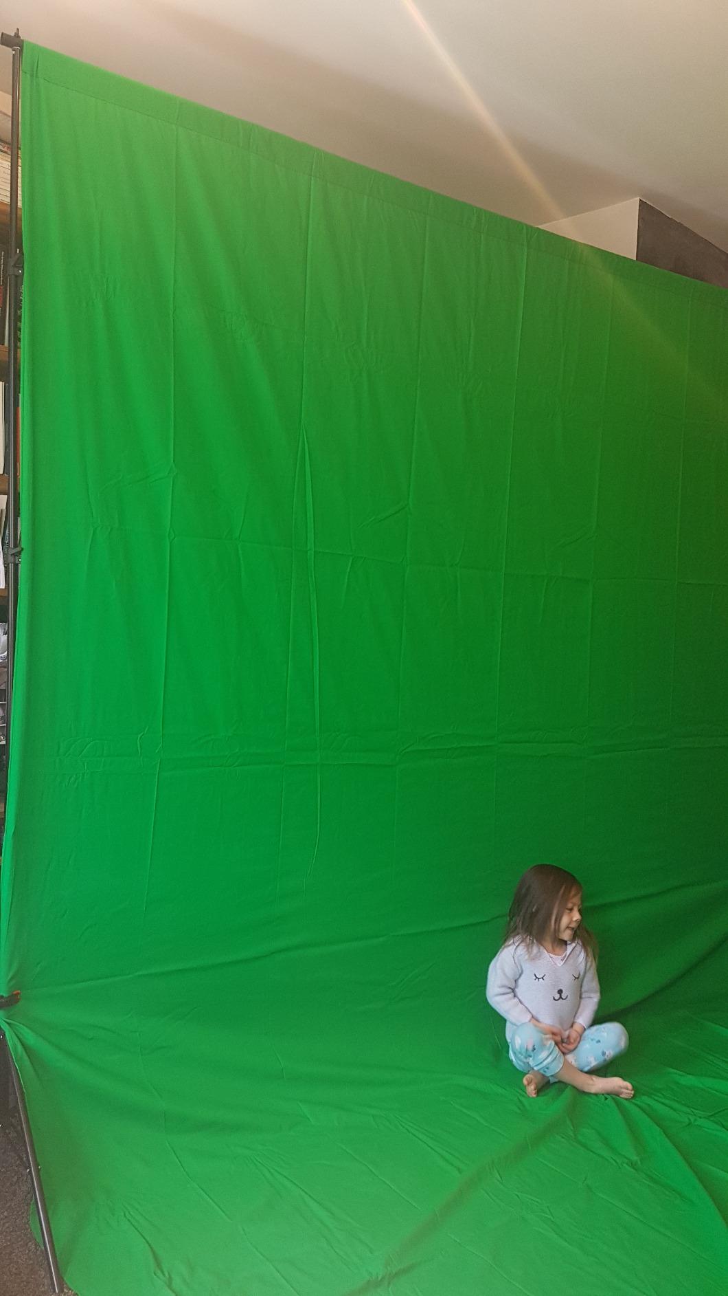EMART Green Screen Backdrop Kit, 8.5x10FT Stand with 10x12FT Backdrop customer photo 1