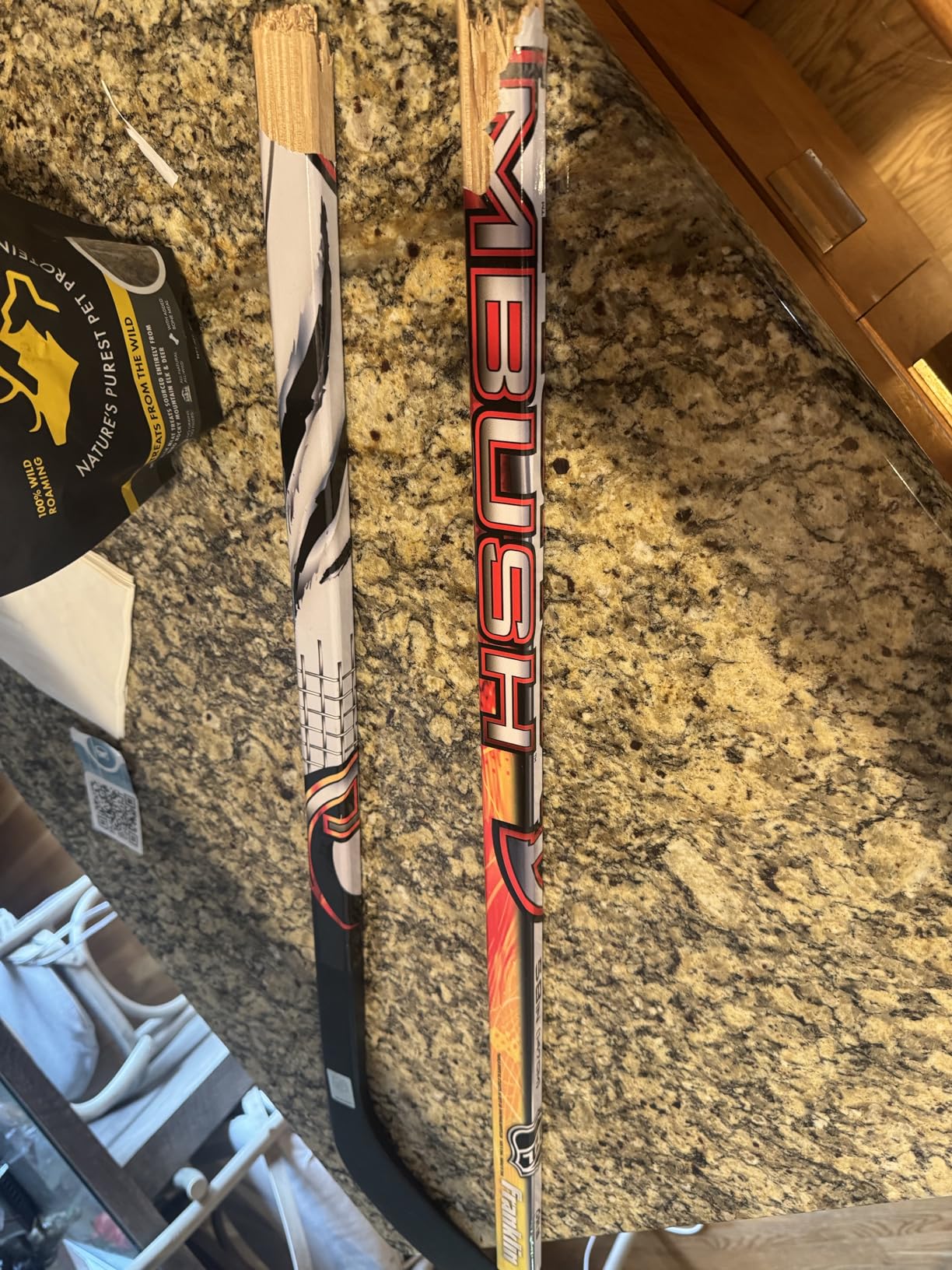 Franklin Sports Street Hockey Sticks - Ambush Junior Street Hockey Stick - Wood and Fiberglass Shaft - ABS Blade - One Piece Stick - 46