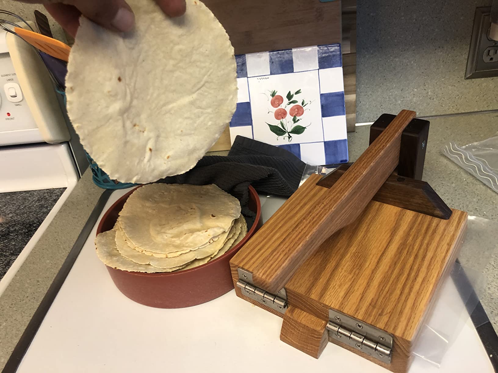 8 Inch Red Oak Tortilla Press – Handmade Hardwood Tortilla Maker by Central Coast Woodworks customer photo 2