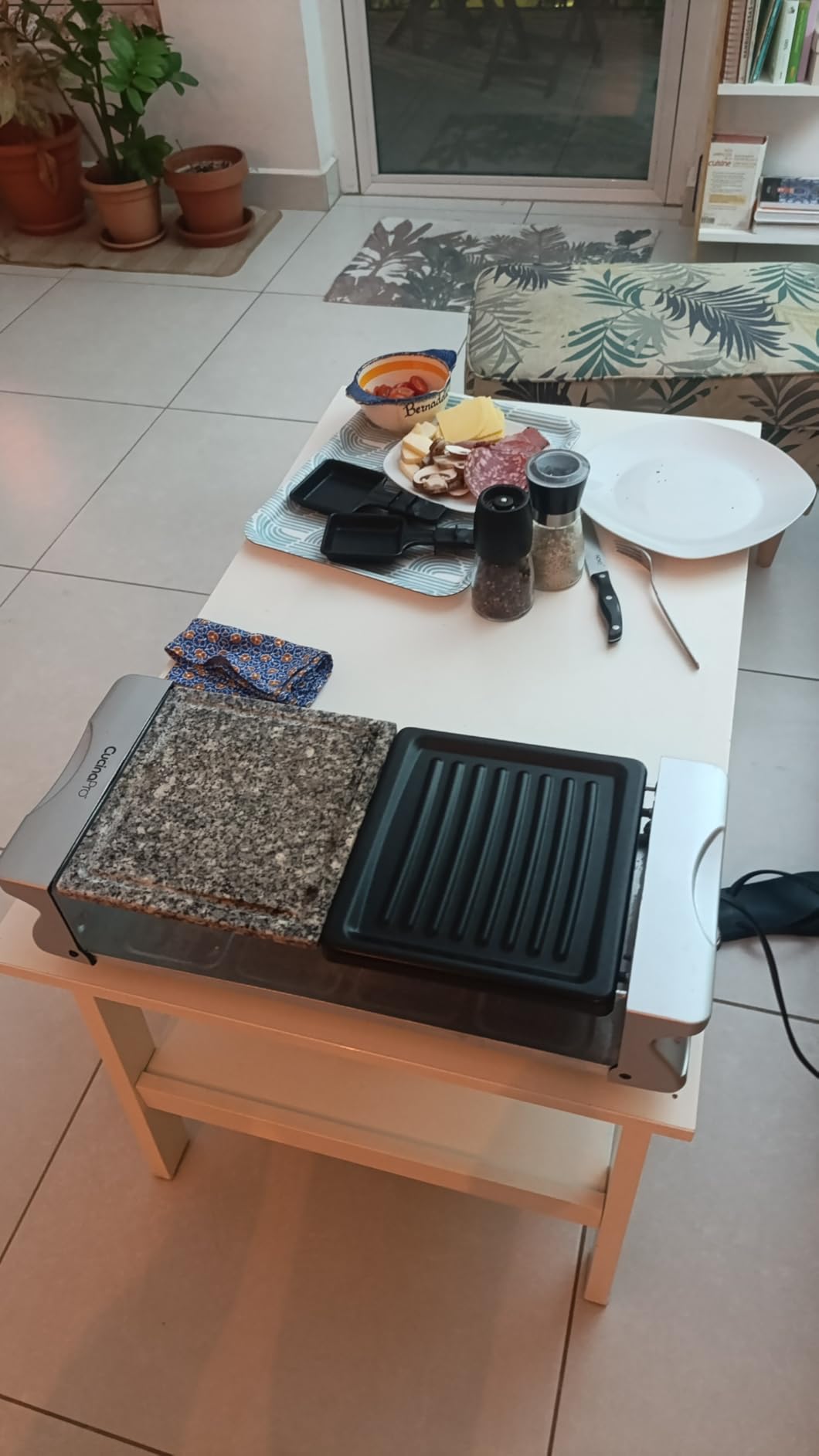 Electric Cheese Raclette Table Grill w Cooking Stone & Grilling Plate customer photo 2
