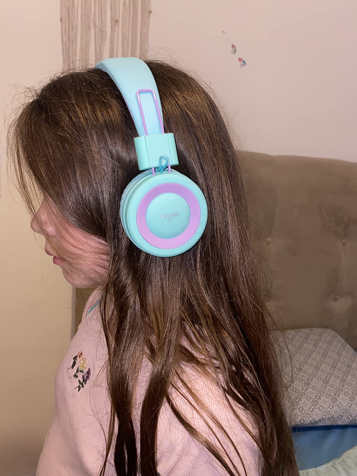 ELECDER i37 Kids Headphones for School Children Girls Boys Teens, Green customer photo 2