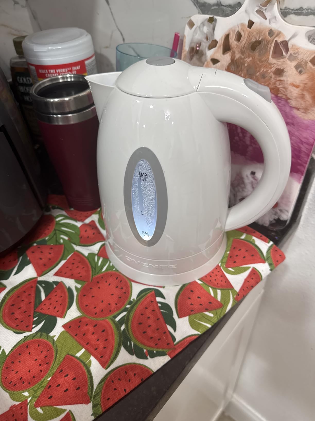 OVENTE 1.7L Electric Tea Kettle, 1100W BPA-Free Water Boiler, Black KP72B | Fast Boiling, Auto Shut-Off, Boil-Dry Protection, 360° Swivel Base, Cordless Serving, Clear-View Window and Removable Filter customer photo 1