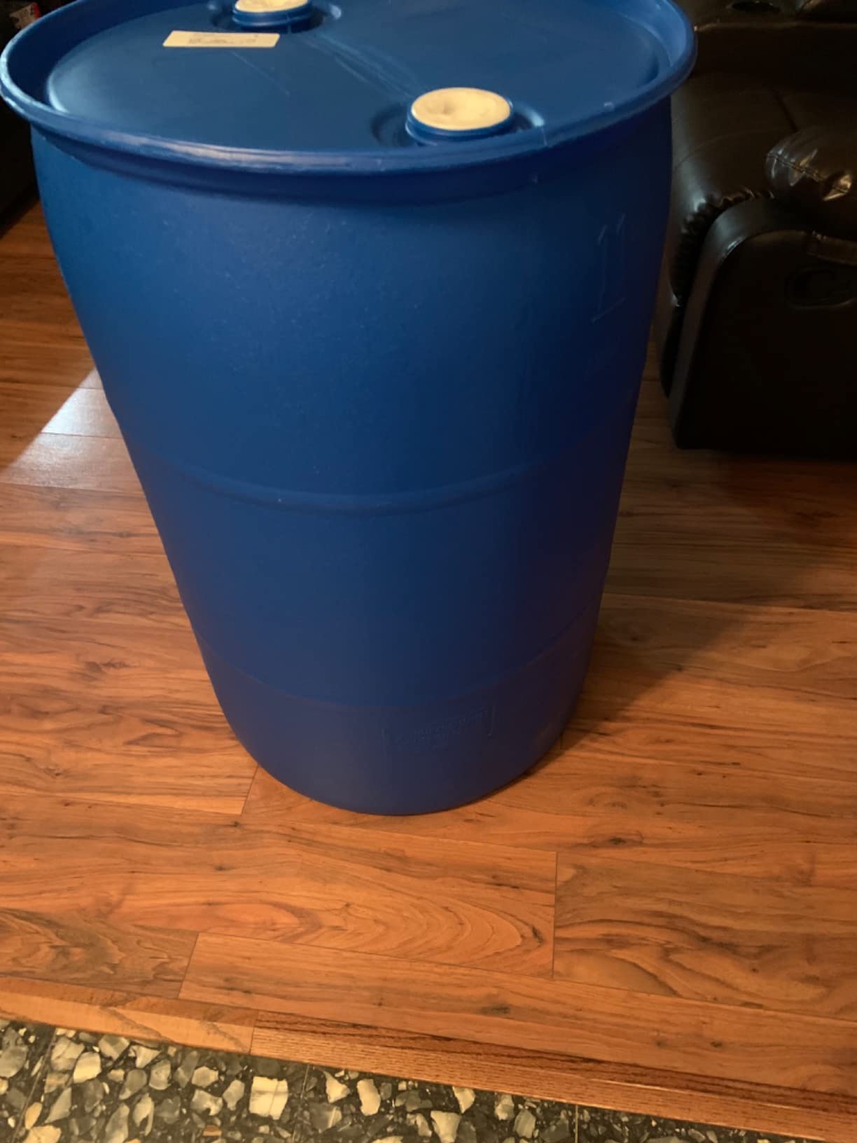 55 Gallon Blue Water Barrel | Solid Mold |2 Inch Bung Holes, Good for Long Term Drinking Water Use | BPA Free customer photo 1