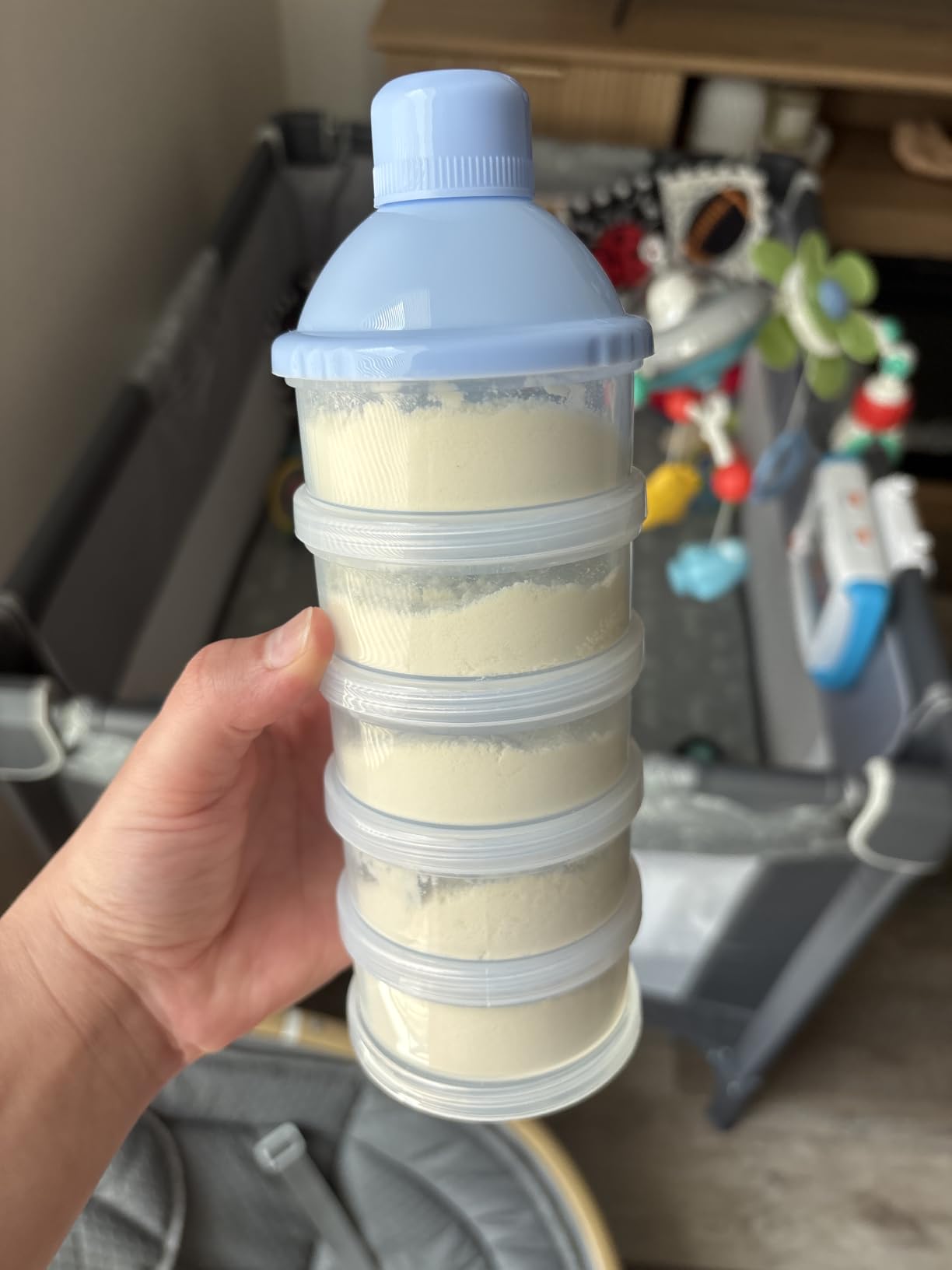 Accmor Formula Dispenser On The Go, 5 Compartments Stackable Formula Container for Travel, Baby Milk Powder Kids Snack Container, BPA Free customer photo 1