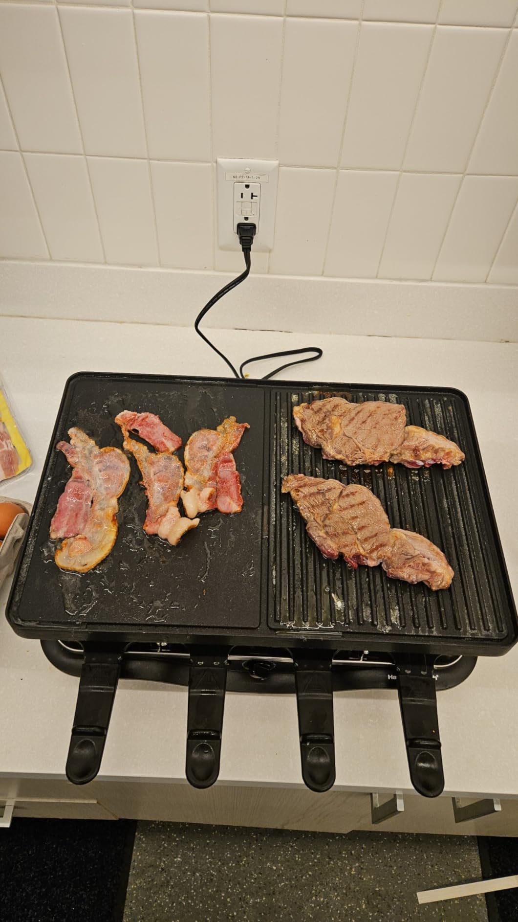 Hamilton Beach Electric Indoor Raclette Grill For Parties & Family Fun | With 8 Individual Warming Trays | 200 sq. in. PFAS-Free Non-Stick Griddle | Dishwasher Safe Parts | Black | 31612MN-MX customer photo 1