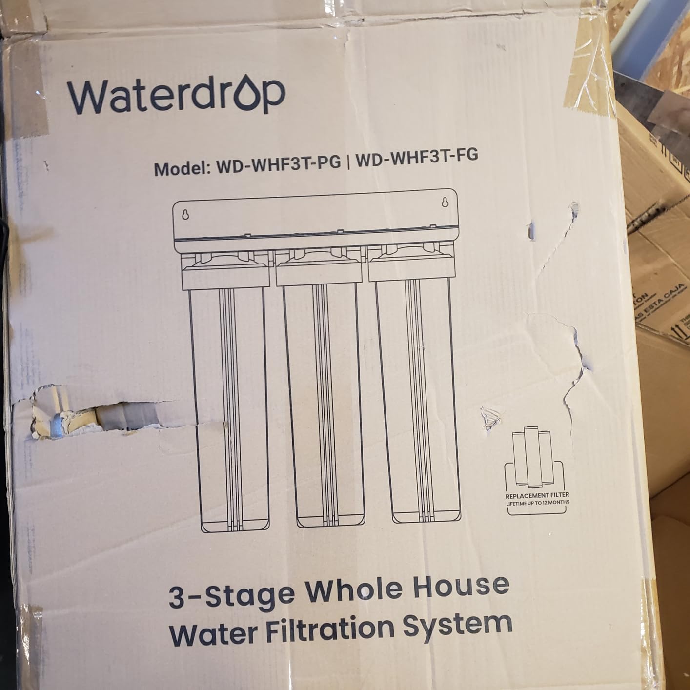 Waterdrop WHF3T-PG 3-Stage Whole House Water Filter System, 5 Micron customer photo 1